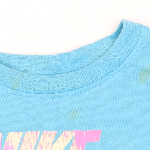 Nike Girls Blue Graphic T-Shirt - 4 Years