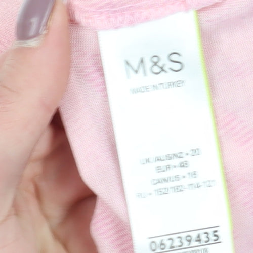 Marks and Spencer Women's Pink Sleeveless T-Shirt UK 20