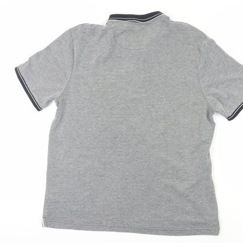 Farah Men's Grey Polo L Modern Fit Short Sleeve