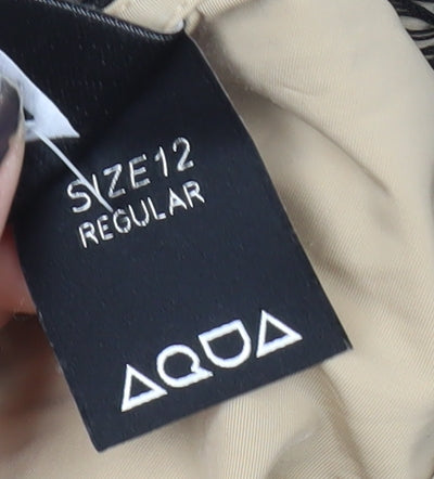 Aqua Women's Black Beige Floral Bodycon Dress 12