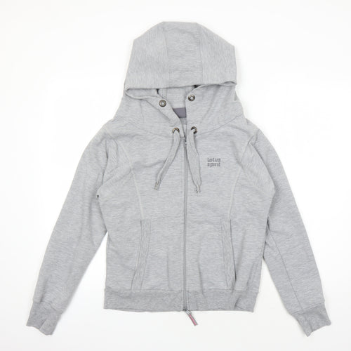 Lotus Spirit Women's Grey Hoodie, M, Full Zip, All Seasons