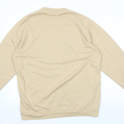 boohoo Men's Beige M Graphic Print Pullover Sweatshirt
