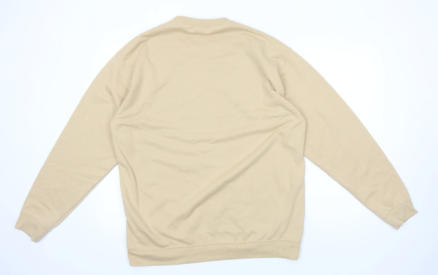 boohoo Men's Beige M Graphic Print Pullover Sweatshirt