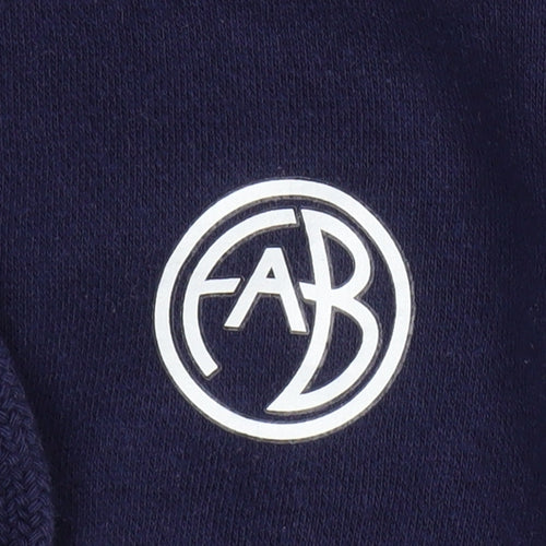 FAB Men's Navy Hoodie Medium Pullover Cotton