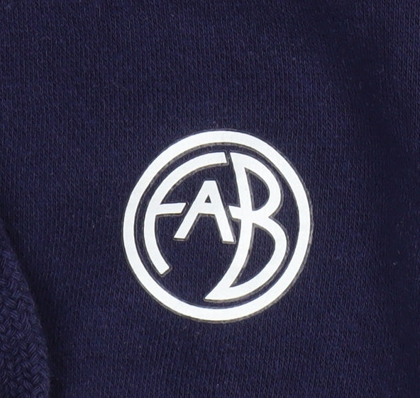 FAB Men's Navy Hoodie Medium Pullover Cotton