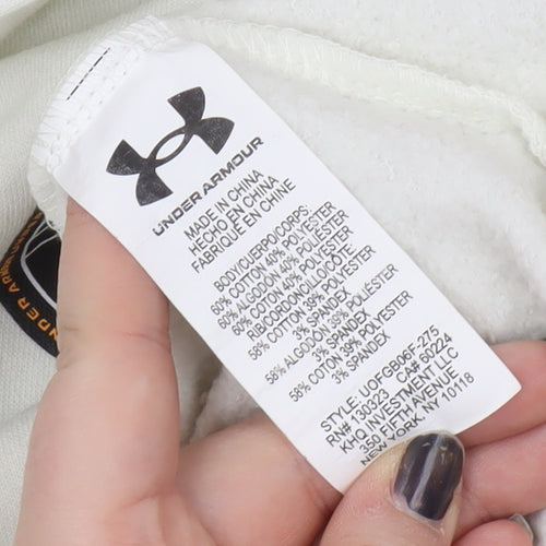 Under Armour Boys Ivory Logo Hoodie - Large, Casual Sports