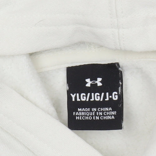 Under Armour Boys Ivory Logo Hoodie - Large, Casual Sports