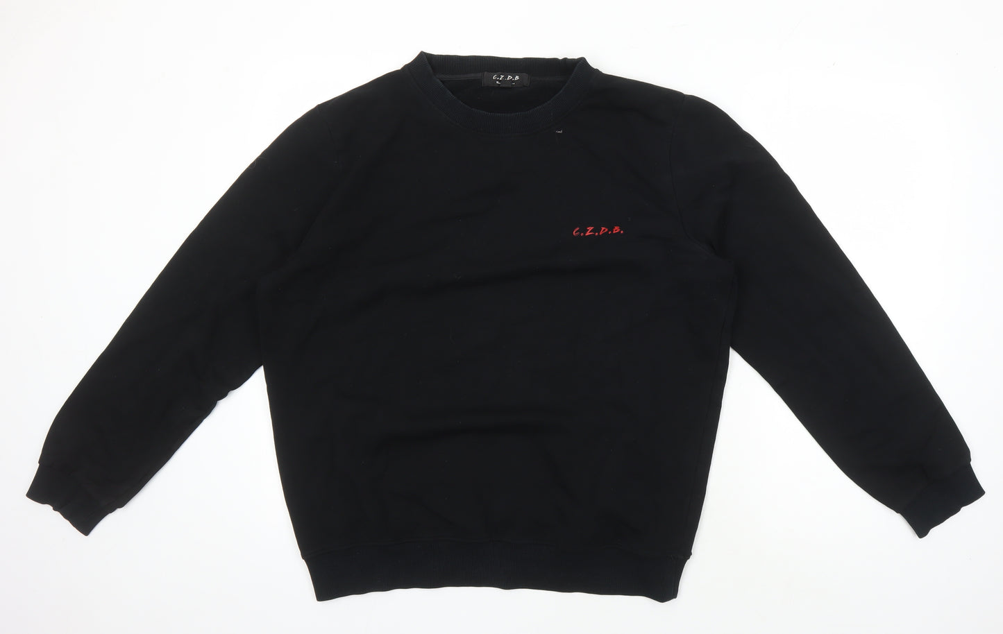 C.Z.D.B Men's L Black Pullover Art Sweater
