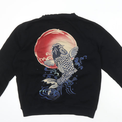 C.Z.D.B Men's L Black Pullover Art Sweater