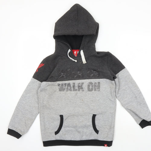LFC Boys Grey Pullover Hoodie, 11-12 Years, Football Style