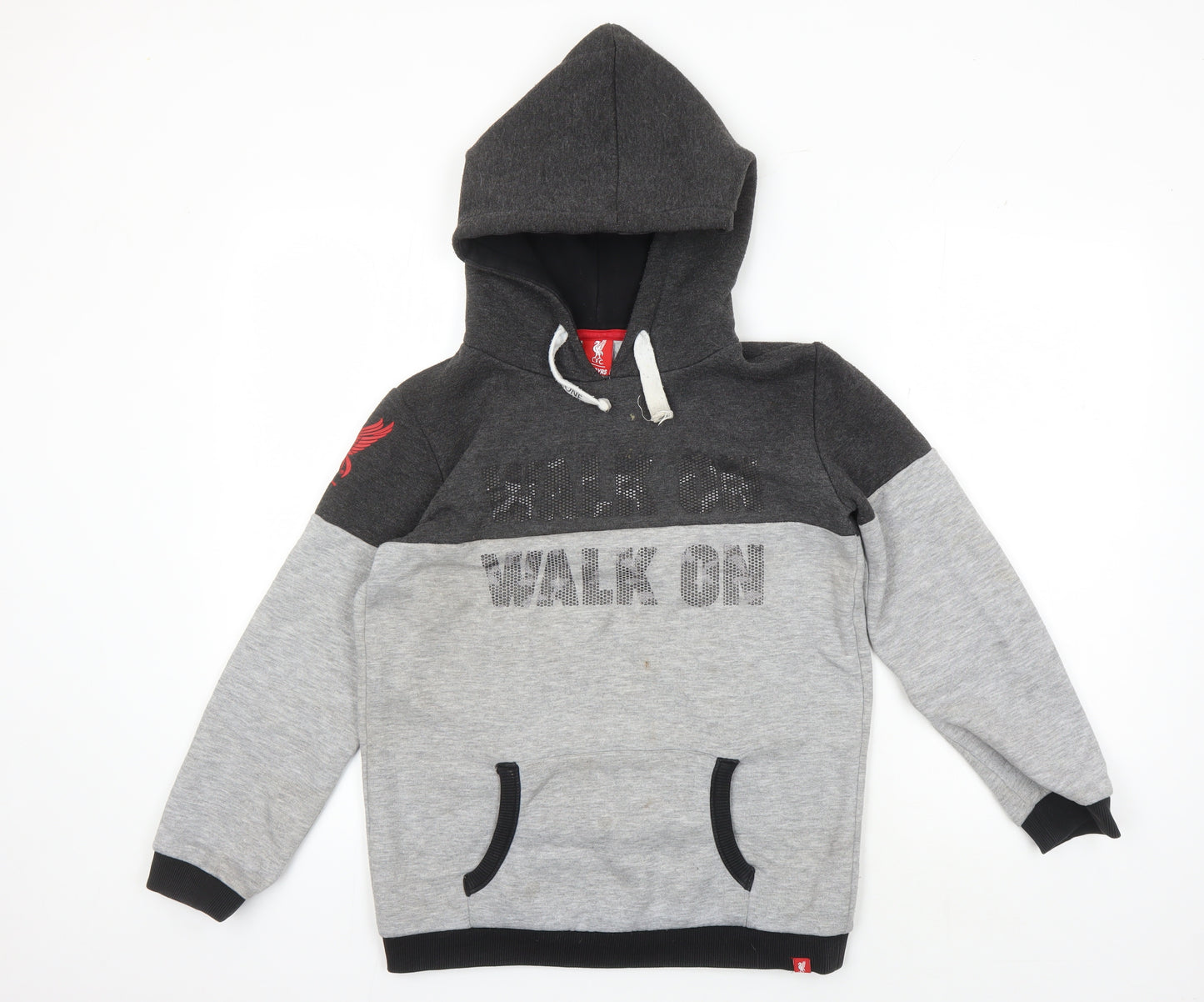 LFC Boys Grey Pullover Hoodie, 11-12 Years, Football Style