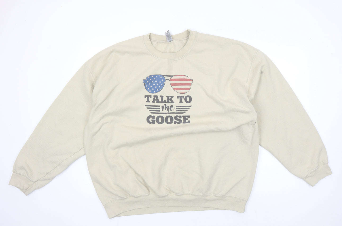 Top Gun Men's Beige 2XL Graphic Pullover Sweatshirt
