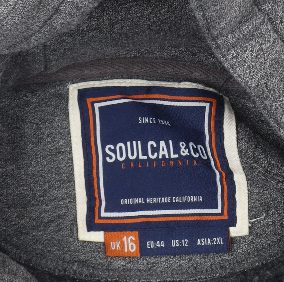 SoulCal & Co Women's Grey Pullover Hoodie, Size 16