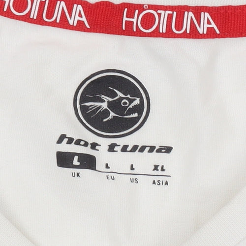 Hot Tuna Men's White Graphic Print T-Shirt L