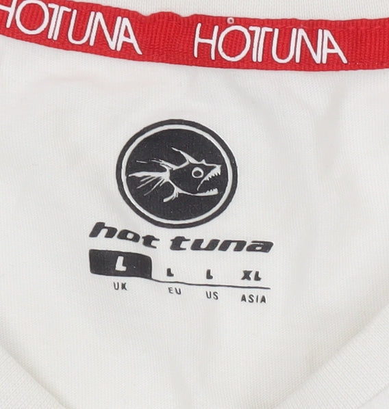 Hot Tuna Men's White Graphic Print T-Shirt L