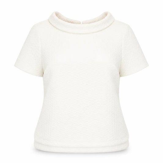 Front view of Boden Women's Ivory Collared Blouse, size 16