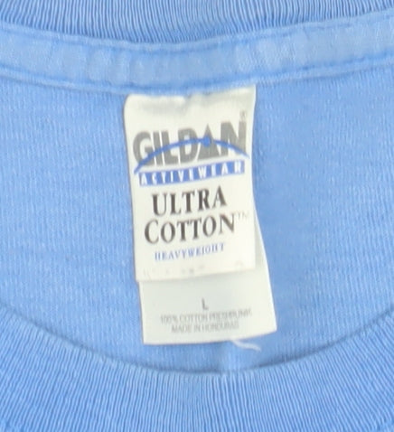 Gildan Men's Blue Shark Graphic T-Shirt, Large