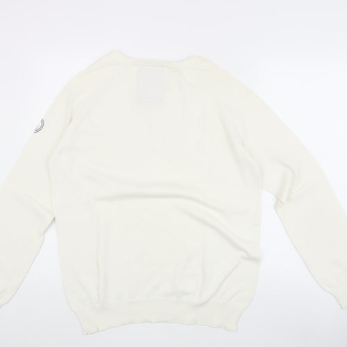 OSAKA N-Generation Men's White Henley Long Sleeve T-Shirt L