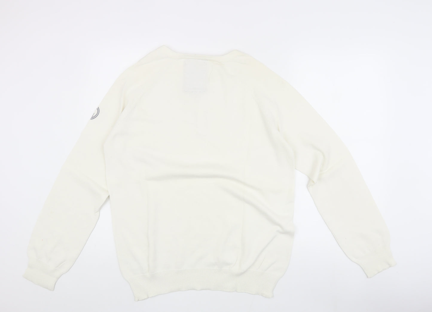 OSAKA N-Generation Men's White Henley Long Sleeve T-Shirt L