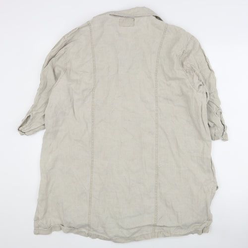 Sempre Piu Beige Linen Button-Up Women's Size 18