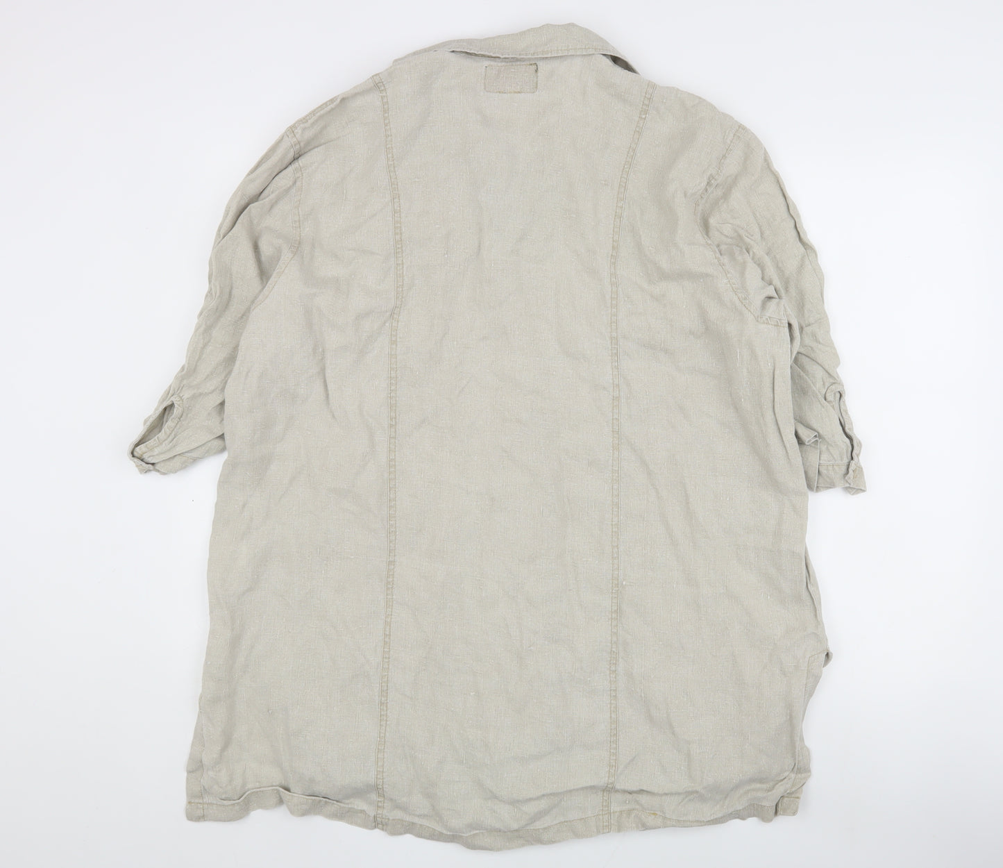 Sempre Piu Beige Linen Button-Up Women's Size 18