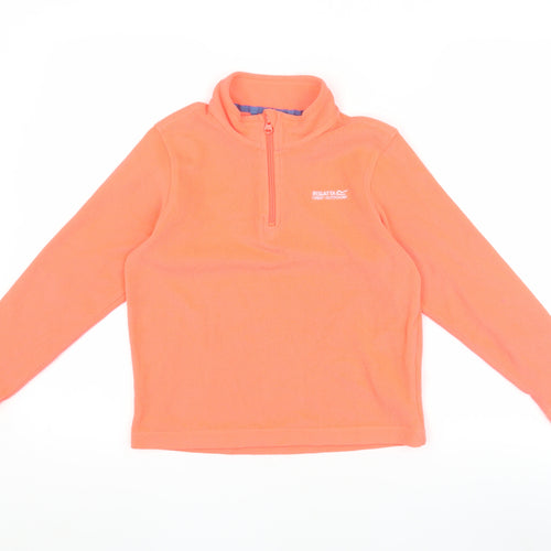 Regatta Girls Orange Fleece Hoodie 10 Years Pullover
