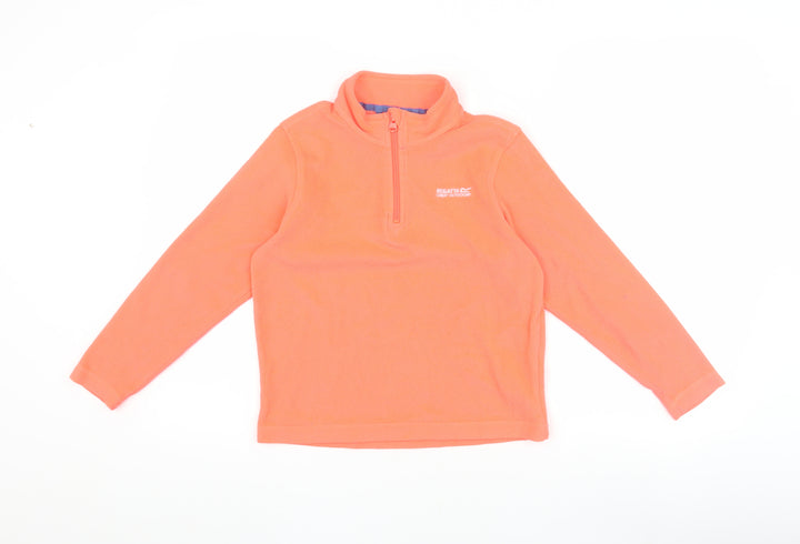 Regatta Girls Orange Fleece Hoodie 10 Years Pullover