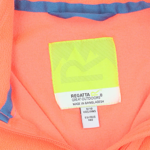 Regatta Girls Orange Fleece Hoodie 10 Years Pullover