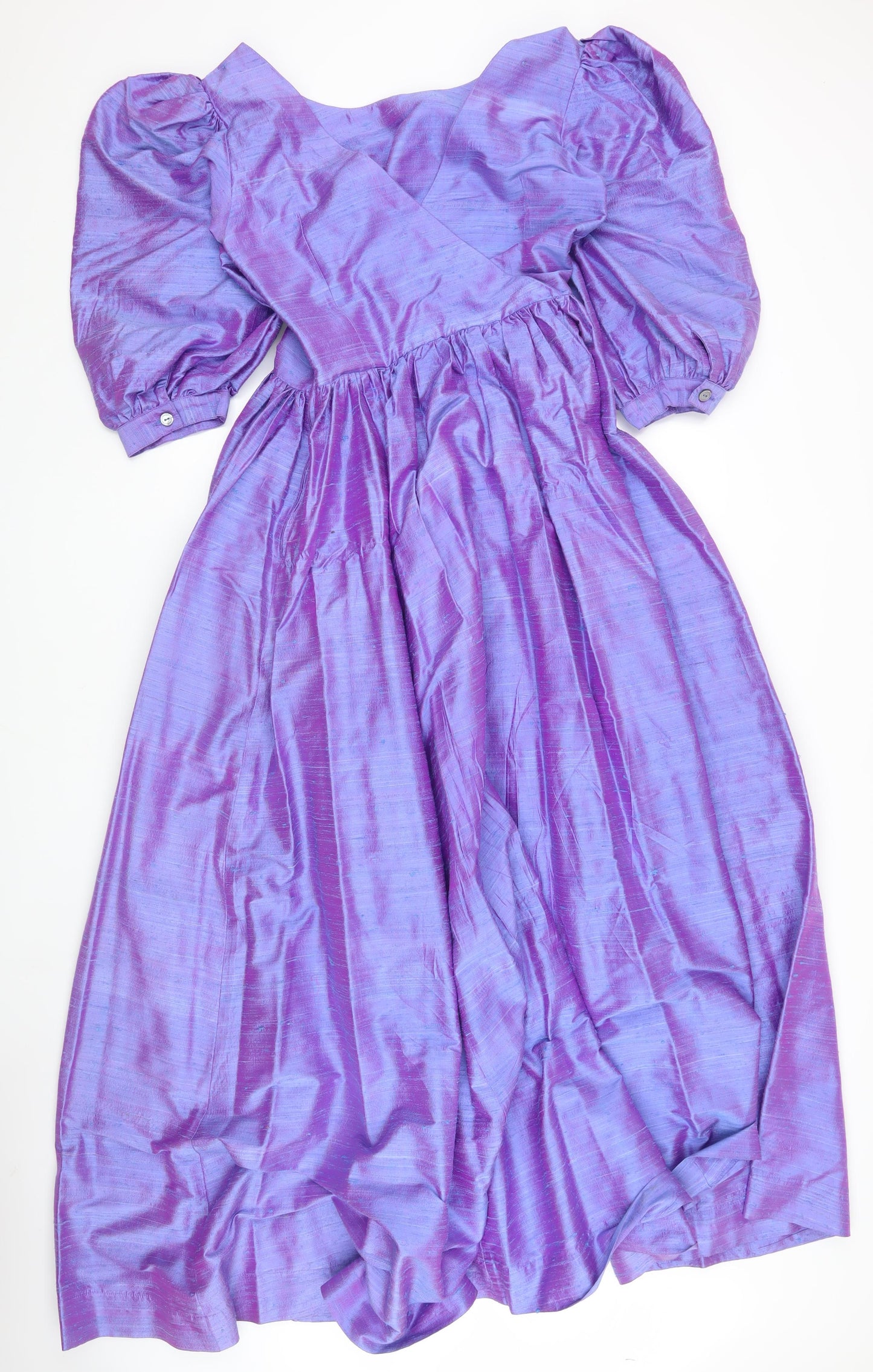 Laura Ashley Purple Silk A-Line Dress Size 12