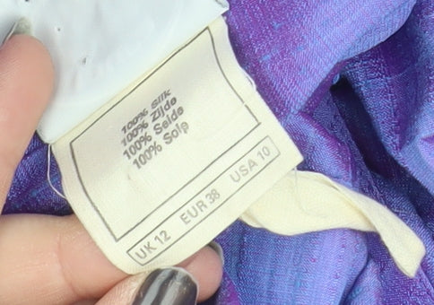 Laura Ashley Purple Silk A-Line Dress Size 12