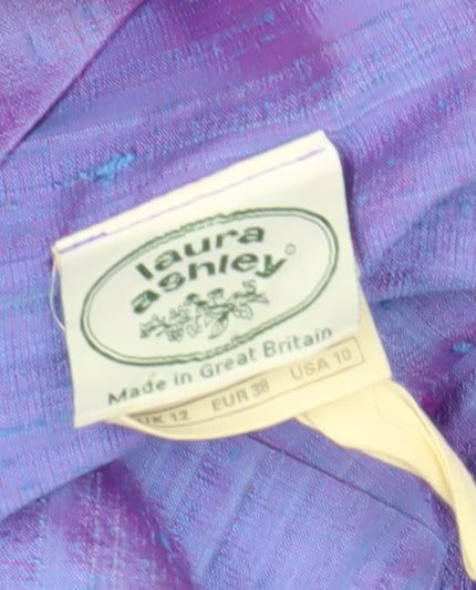 Laura Ashley Purple Silk A-Line Dress Size 12