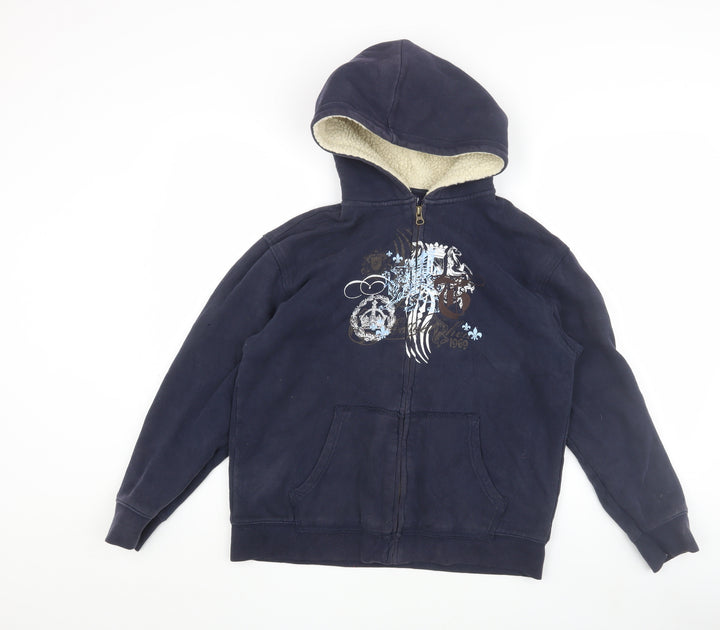 GAP Kids Girls Blue Full Zip Hoodie, 13 Years, Graphic Design