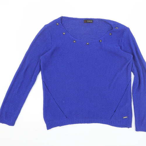 Guess Women's Blue XS Pullover Acrylic Jumper