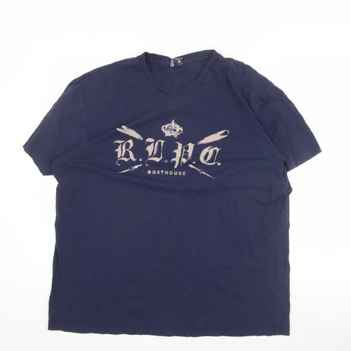 Polo Ralph Lauren Men's Blue T-Shirt, Large, Graphic