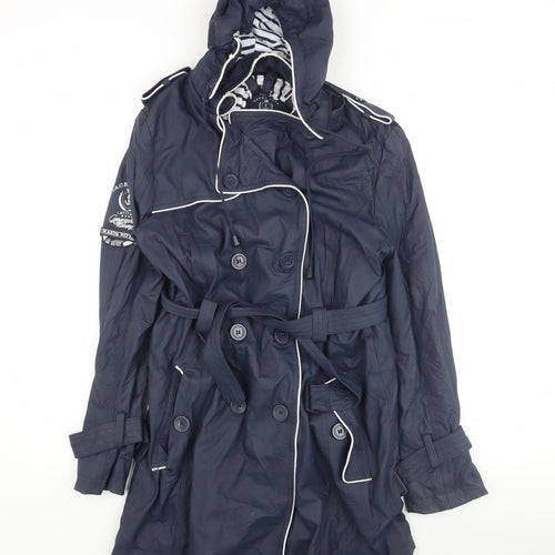 Geographical Norway Women's Blue Trench Coat Size 2