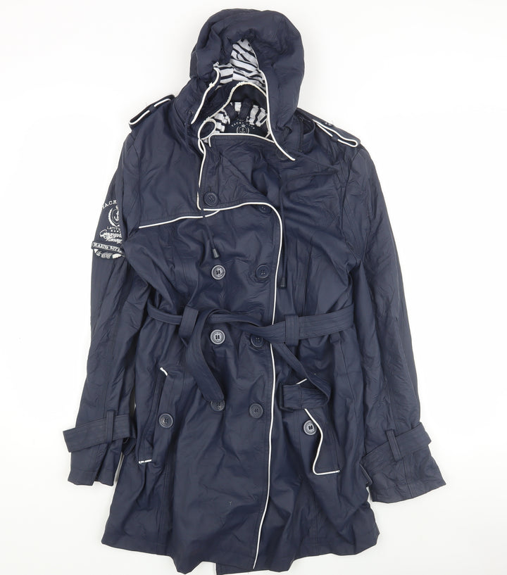 Geographical Norway Women's Blue Trench Coat Size 2