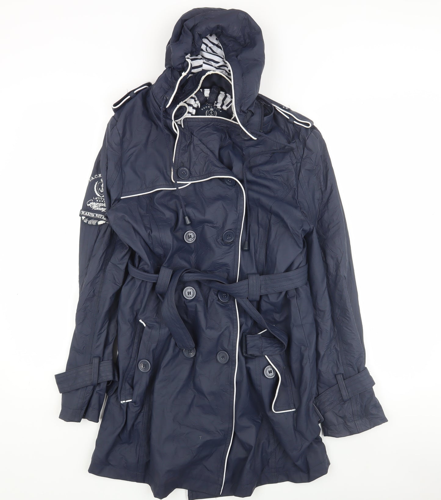Geographical Norway Women's Blue Trench Coat Size 2