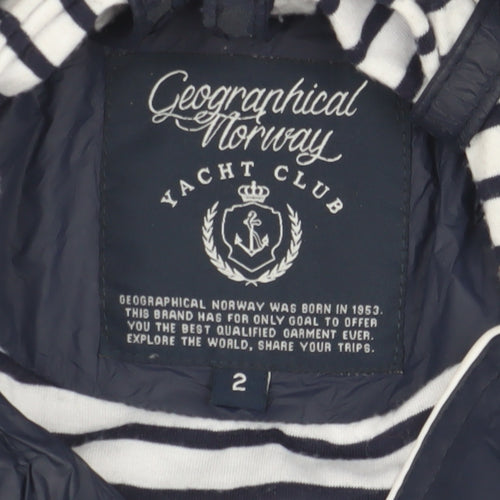 Geographical Norway Women's Blue Trench Coat Size 2