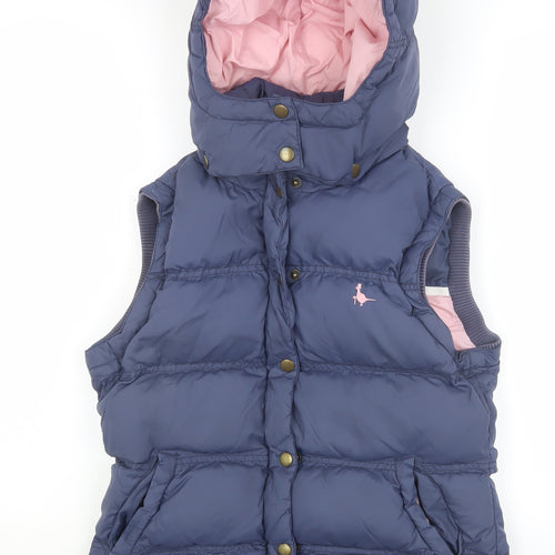 Jack Wills Women's Blue Hooded Gilet Size 10