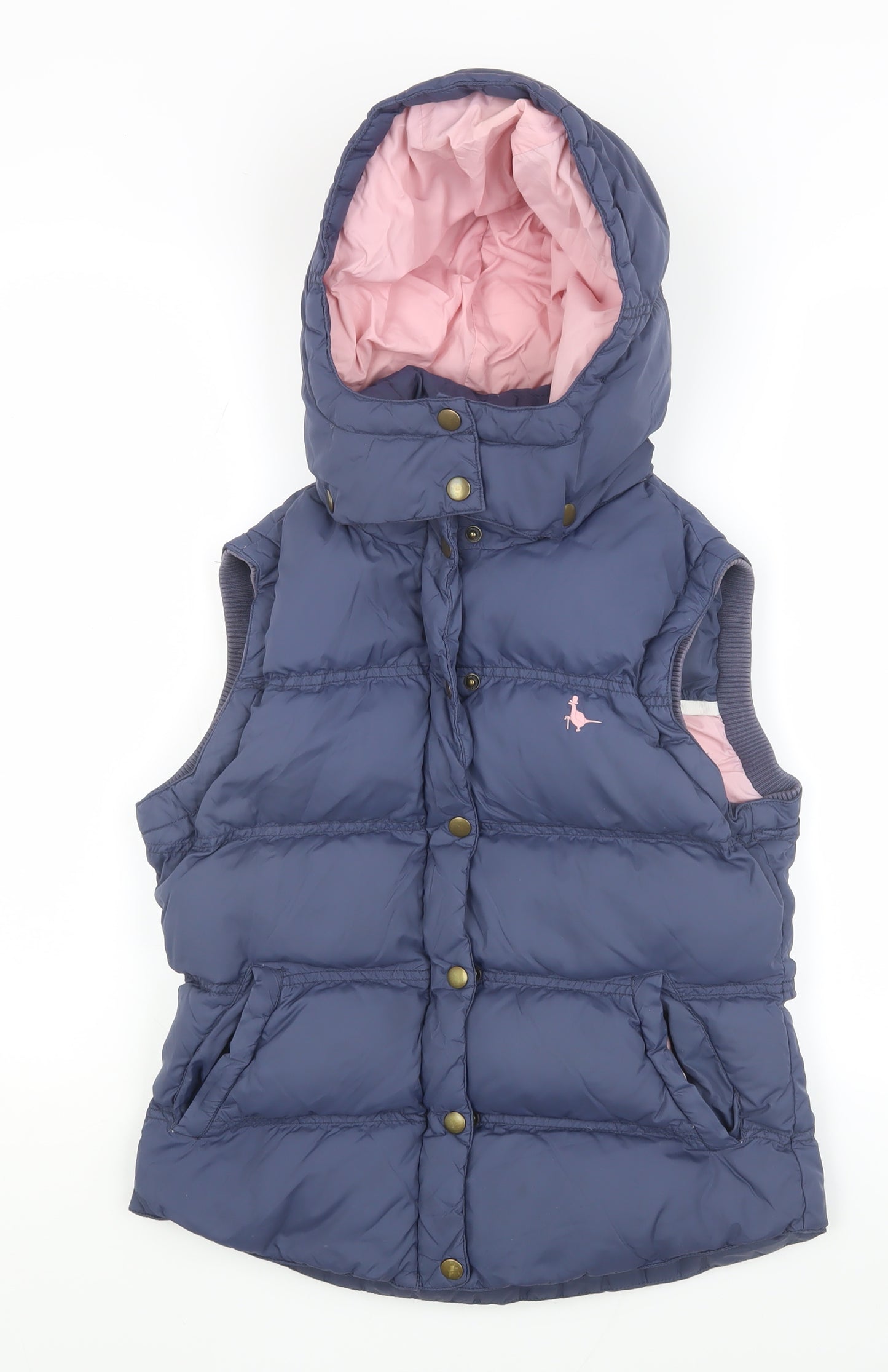 Jack Wills Women's Blue Hooded Gilet Size 10