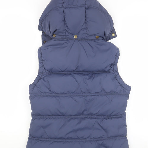 Jack Wills Women's Blue Hooded Gilet Size 10