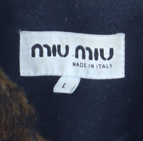 Miu Miu Women's Black Wool Pea Coat L