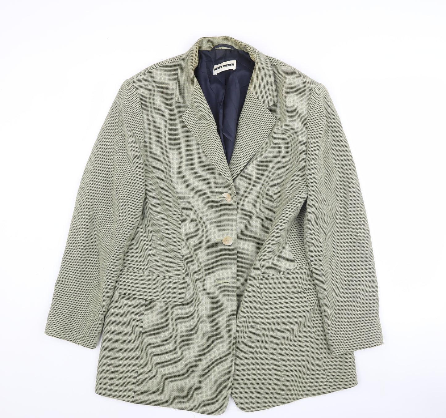 Gerry Weber Women's Checked Grey Blazer, Size 42
