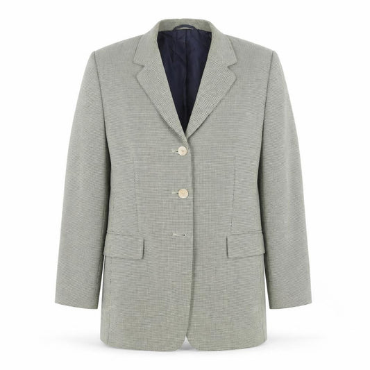 Front view of Gerry Weber Women's Checked Grey Blazer, size 42
