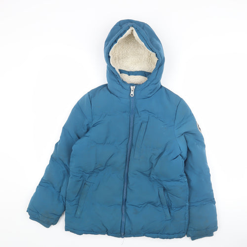 SoulCal & Co Boys Blue Puffer Jacket 9-10 Years Winter Hooded