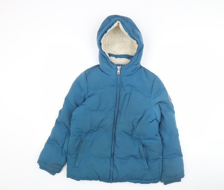 SoulCal & Co Boys Blue Puffer Jacket 9-10 Years Winter Hooded