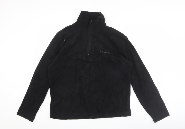 Campri Men's Black Fleece Pullover Sweatshirt - S