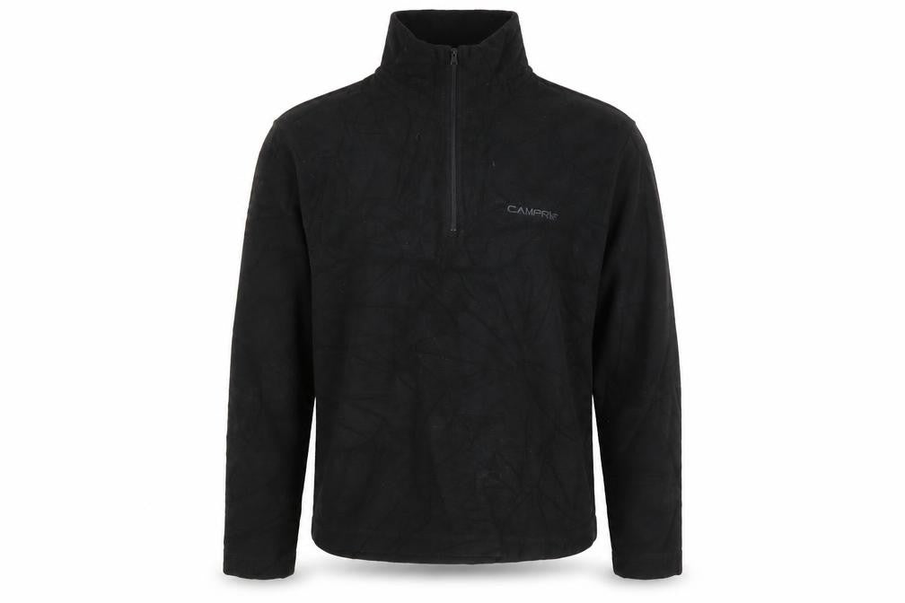 Front view of Campri Men's Black Fleece Pullover Sweatshirt - S