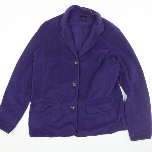 Lands' End Women's Purple Fleece Jacket XL Tall