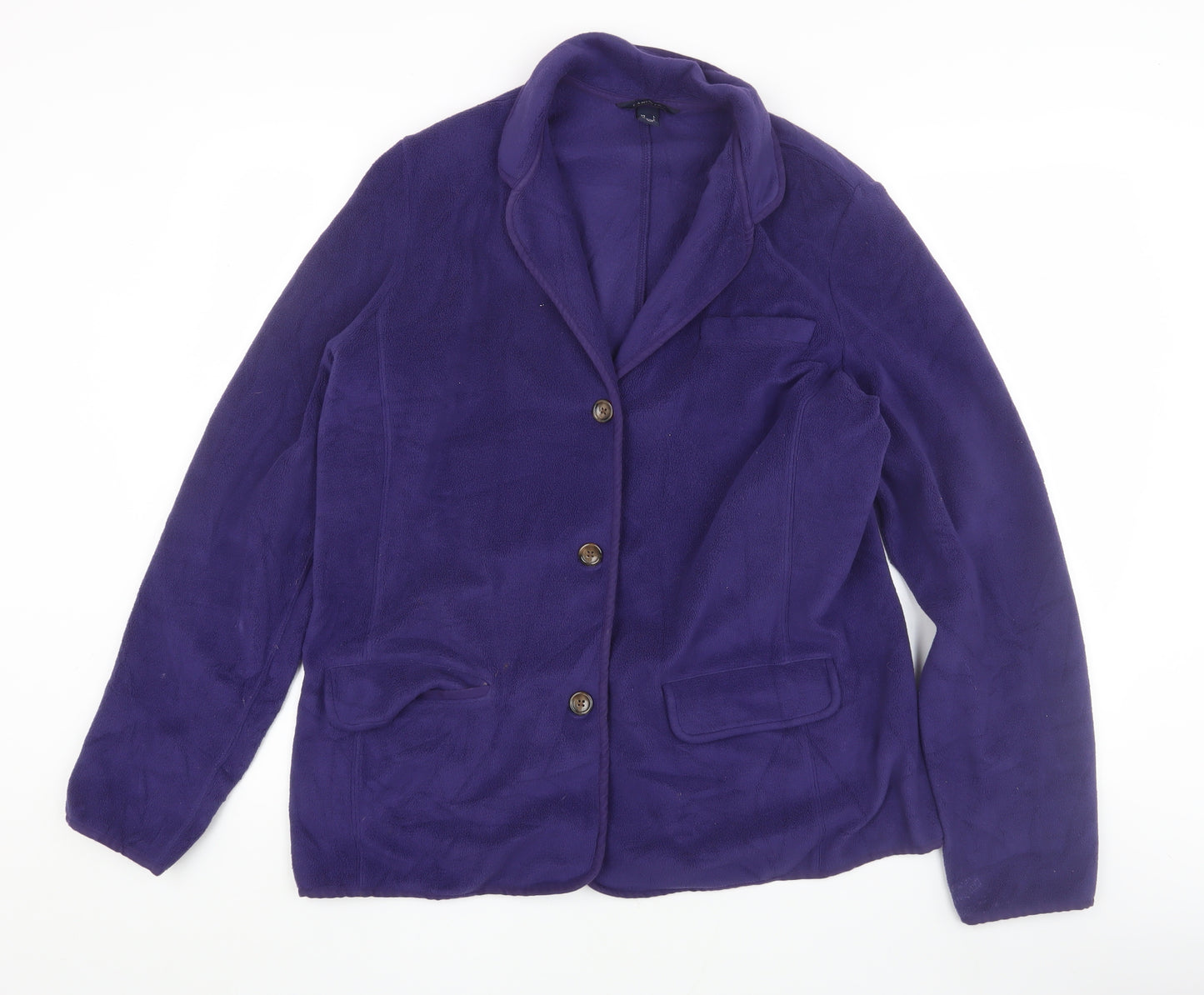Lands' End Women's Purple Fleece Jacket XL Tall
